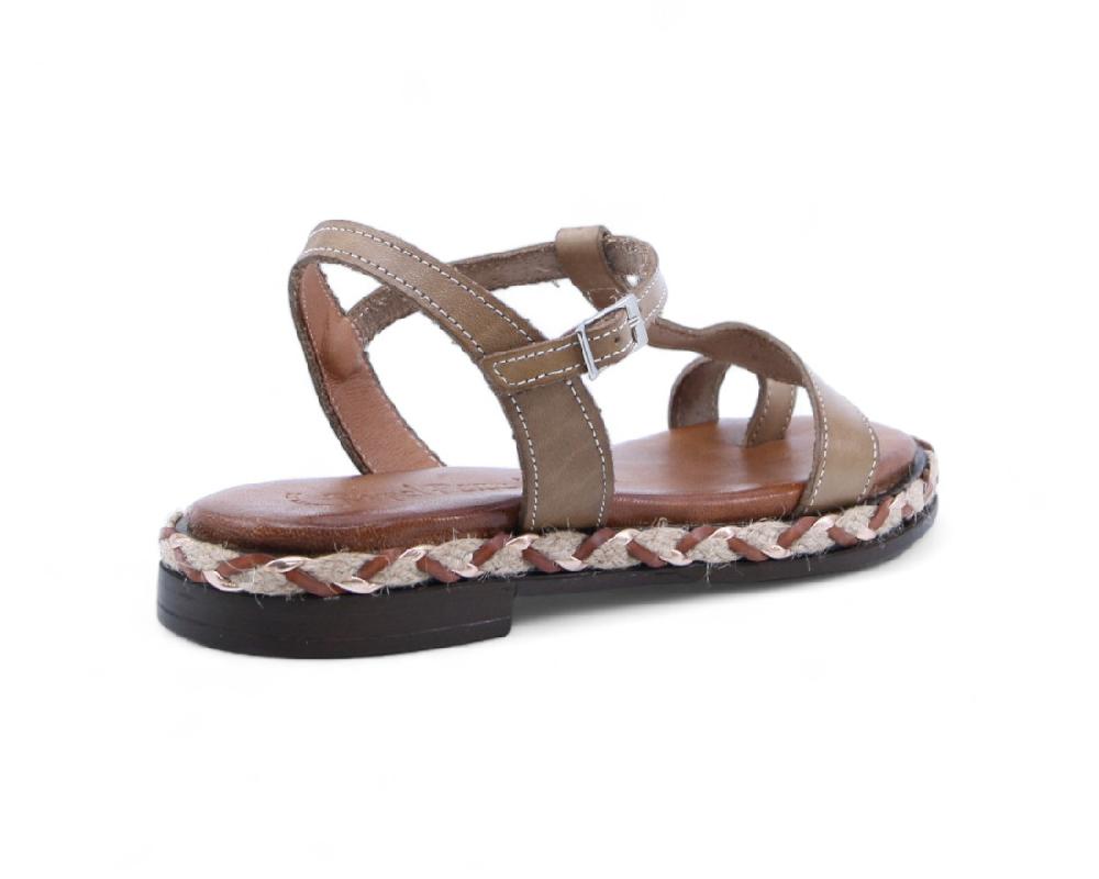 Raquel Perez Sandalia Plana Dedo Bonus 02 Tostado Mujer