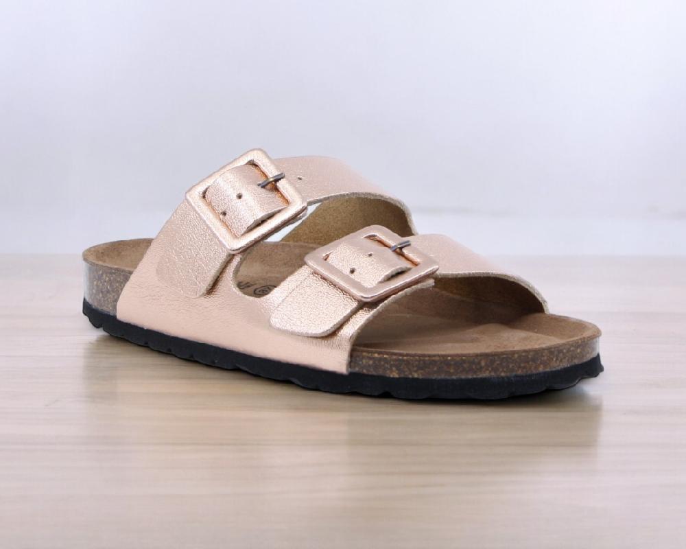 Raquel Perez Sandalia Plana Donkey Champán Rosa Mujer