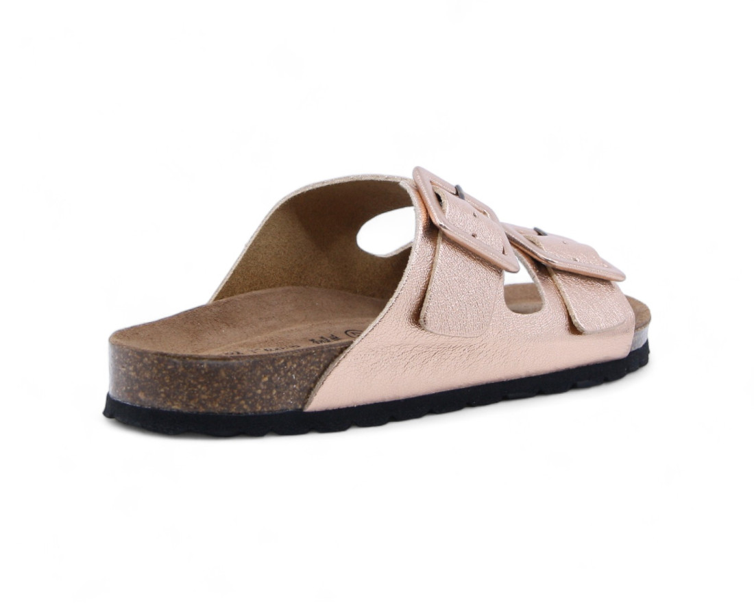 Raquel Perez Sandalia Plana Donkey Champán Rosa Mujer