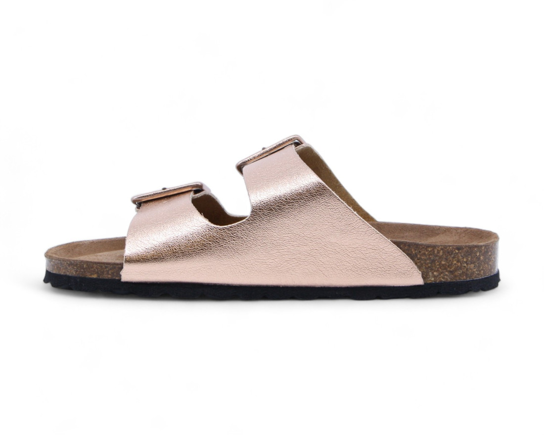 Raquel Perez Sandalia Plana Donkey Champán Rosa Mujer