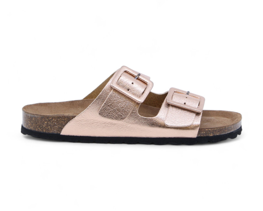 raquel perez Sandalia Plana Donkey Champán Rosa Mujer