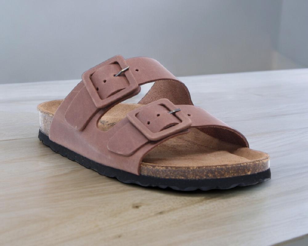 Raquel Perez Sandalia Plana Donkey Teja Marrón Mujer