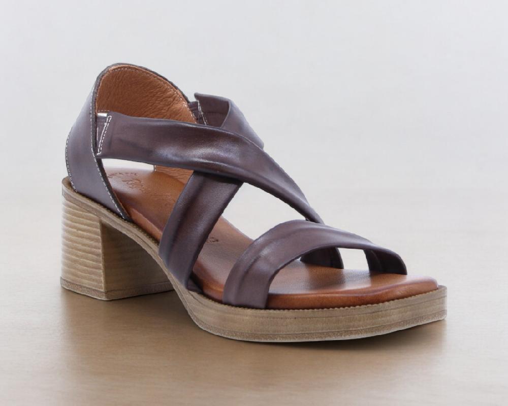 Raquel Perez Sandalia Tacón Paraíso 02 Marrón Mujer