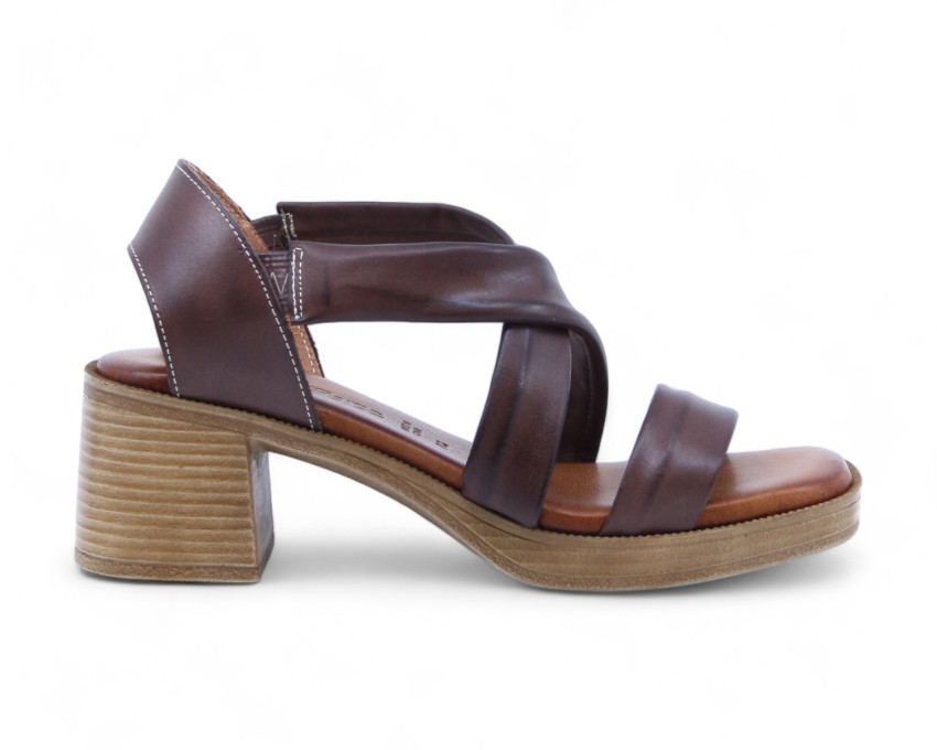 raquel perez Sandalia Tacón Paraíso 02 Marrón Mujer