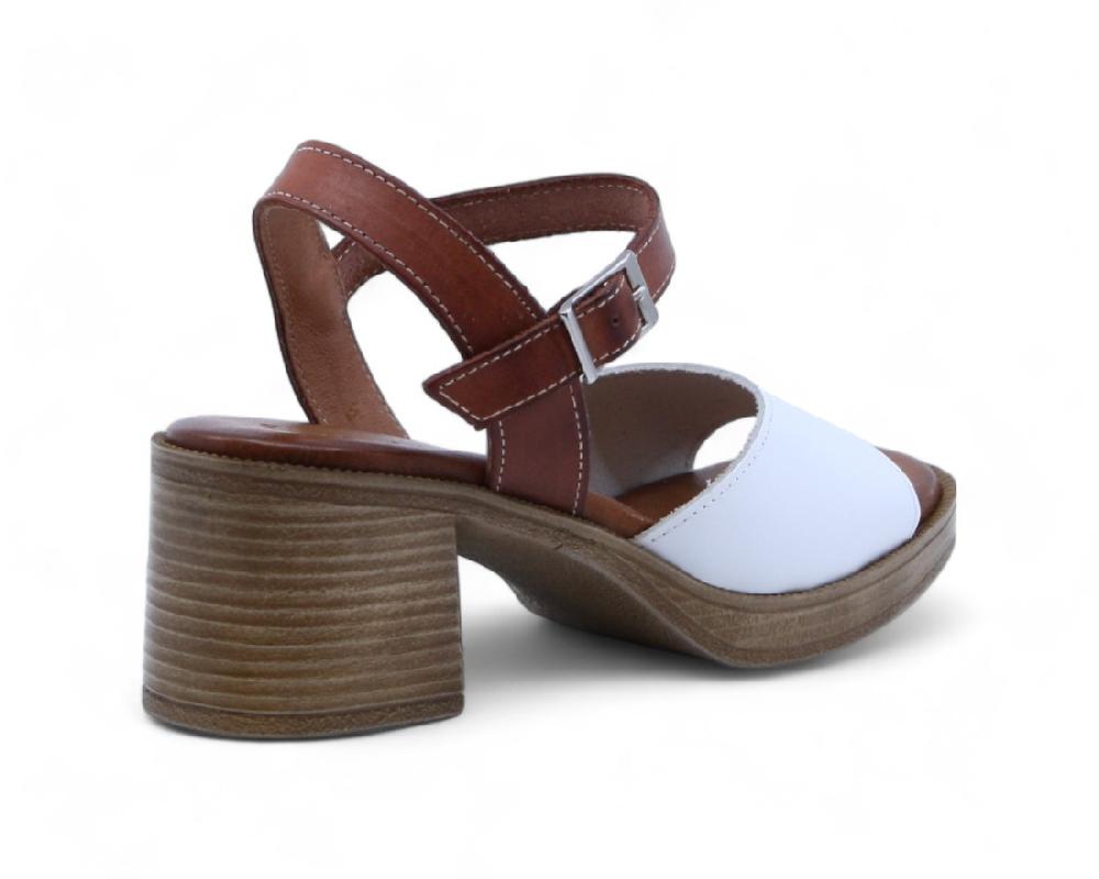 Raquel Perez Sandalia Tacón Pasatiempo Blanco Mujer