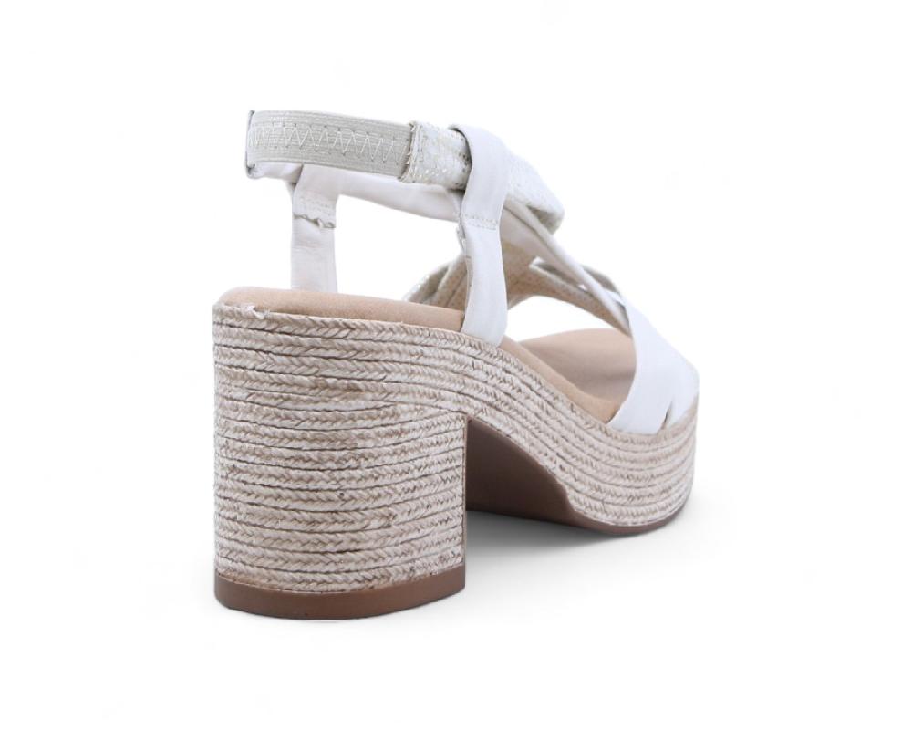 Raquel Perez Sandalia Tacón Riad 08 Nata Sierra Platino Mujer