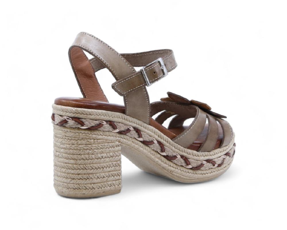 Raquel Perez Sandalia Tacón Rinascimento Taupe Mujer