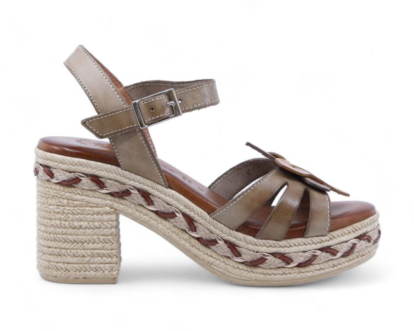 raquel perez Sandalia Tacón Rinascimento Taupe Mujer