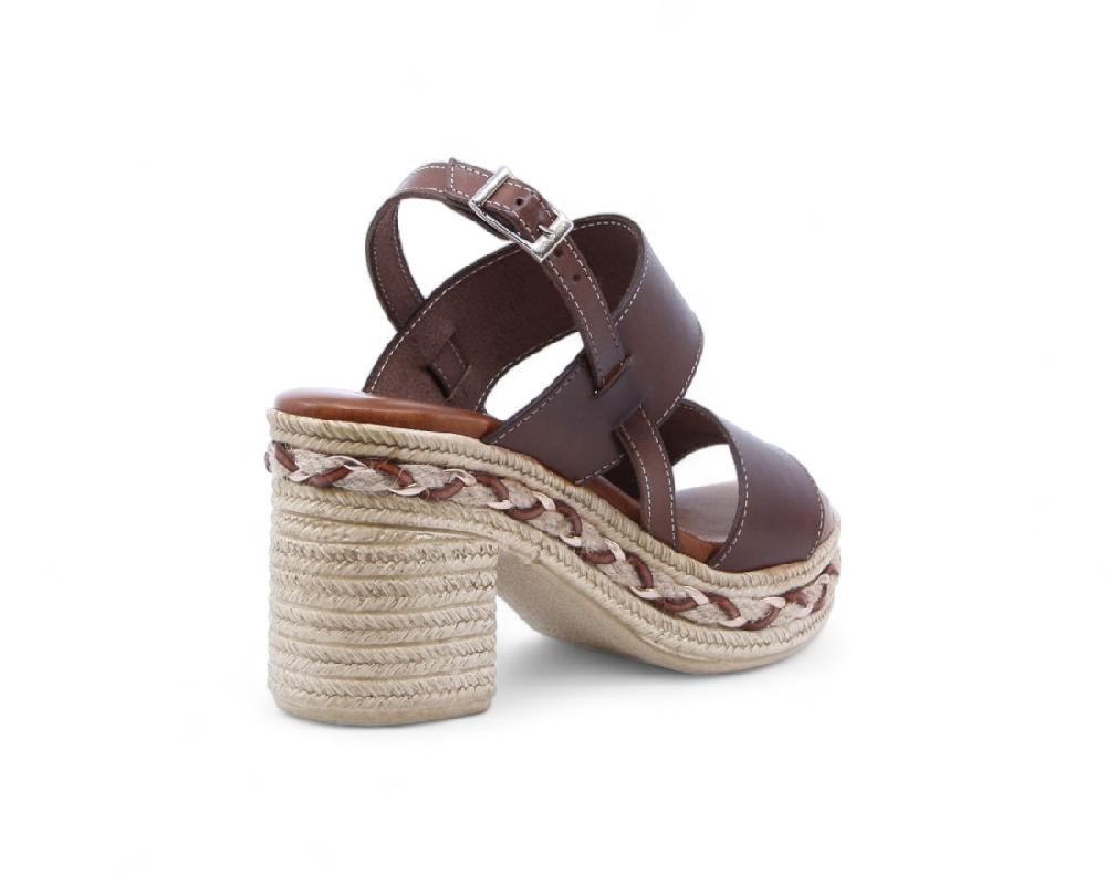 Raquel Perez Sandalia Tacón Ritual 02 Nuez Marrón Mujer