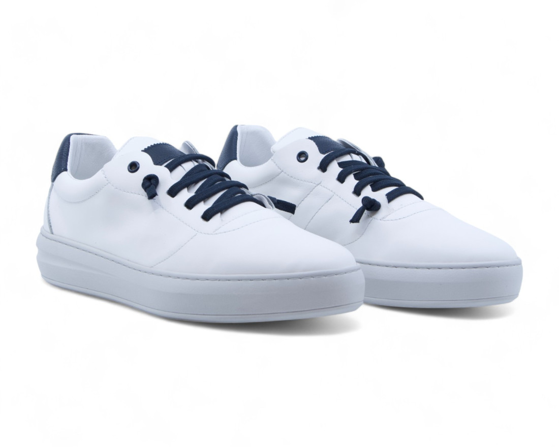 Raquel Perez Zapatilla Maxwell Piel Blanco Marino Hombre