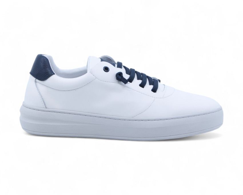 raquel perez Zapatilla Maxwell Piel Blanco Marino Hombre