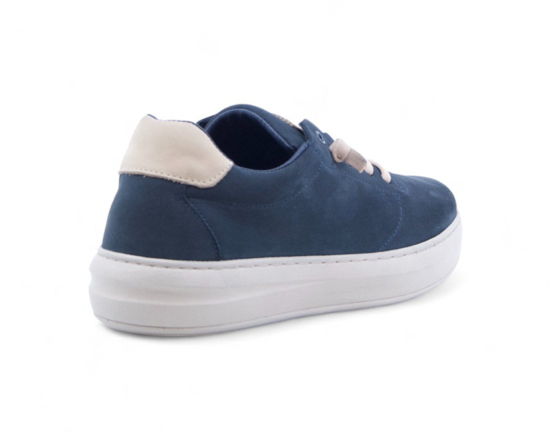 Raquel Perez Zapatilla Maxwell Piel Marino Beige Hombre