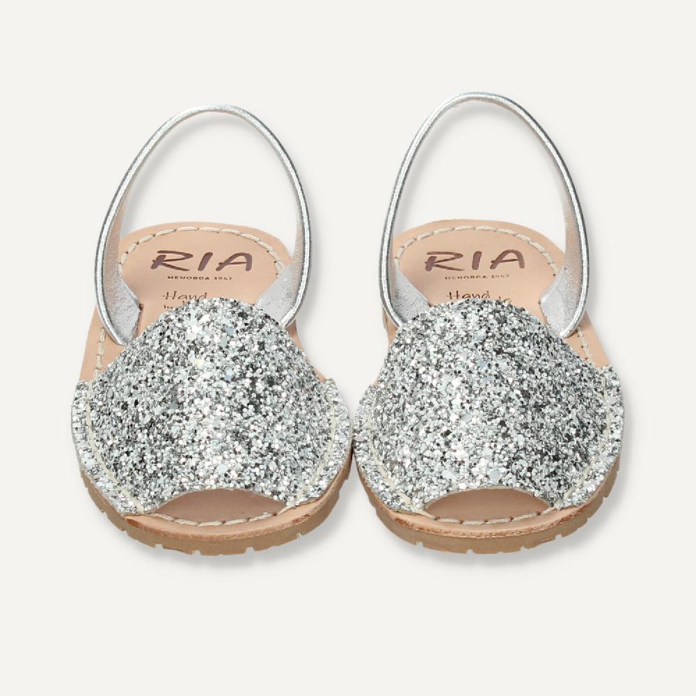 Ria Menorca Menorquina Niña Marbella Glitter Plata