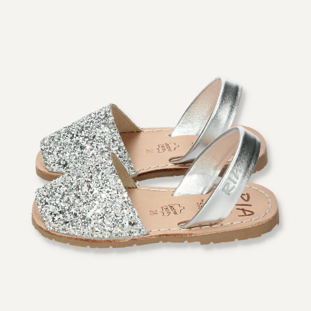 Ria Menorca Menorquina niña Marbella Glitter Plata