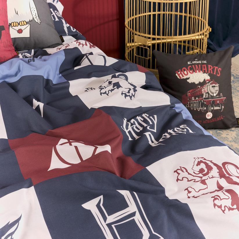 Ripshop Funda Nórdica 100% Algodón Hogwarts Cuadros Azul – Ripshop