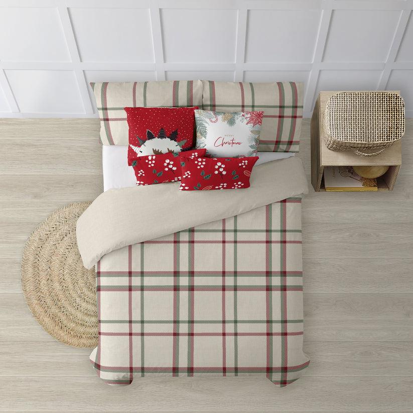 Ripshop Funda Nórdica Con Clicks Reversible Terciopelo Cuadros Navidad – Ripshop