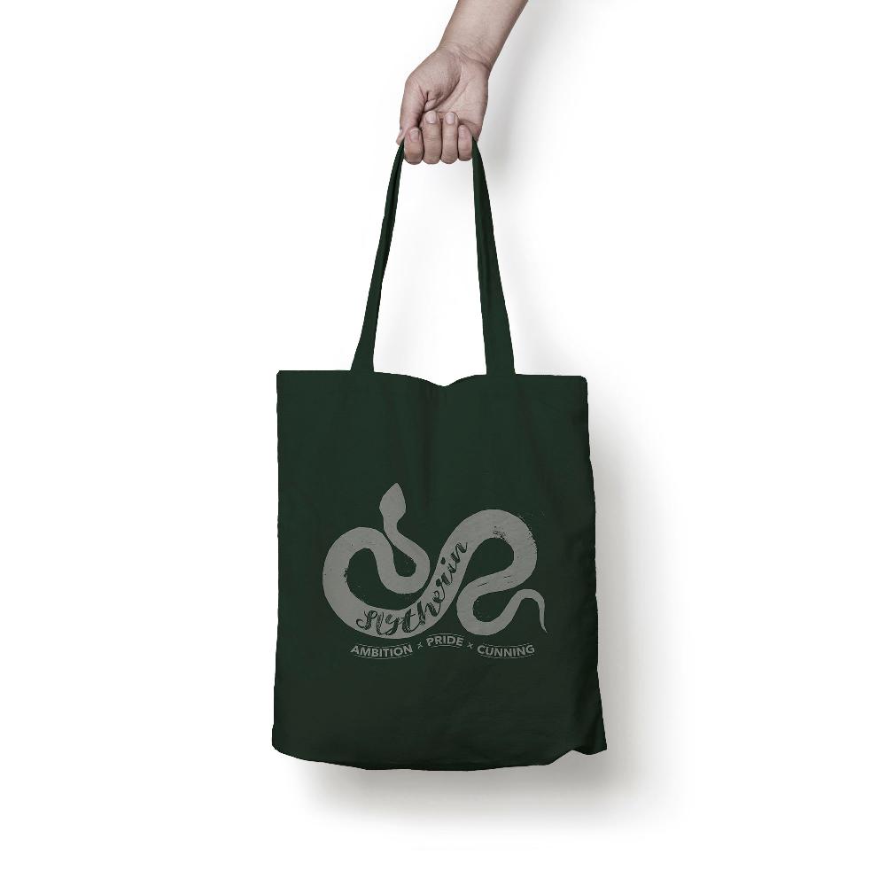 ripshop Tote bag 100% algodón Slytherin Values Black 36x42 cm – Ripshop