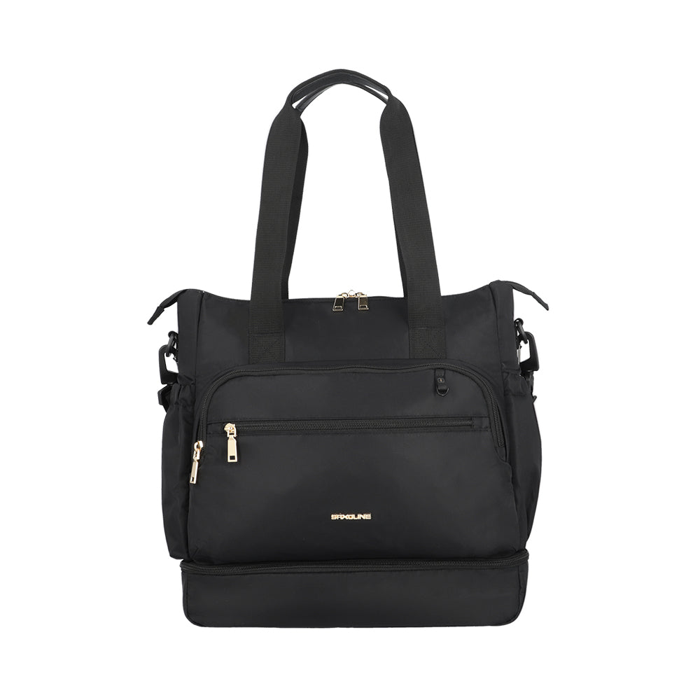 saxoline Bolso maternal Parentpack con mudador negro