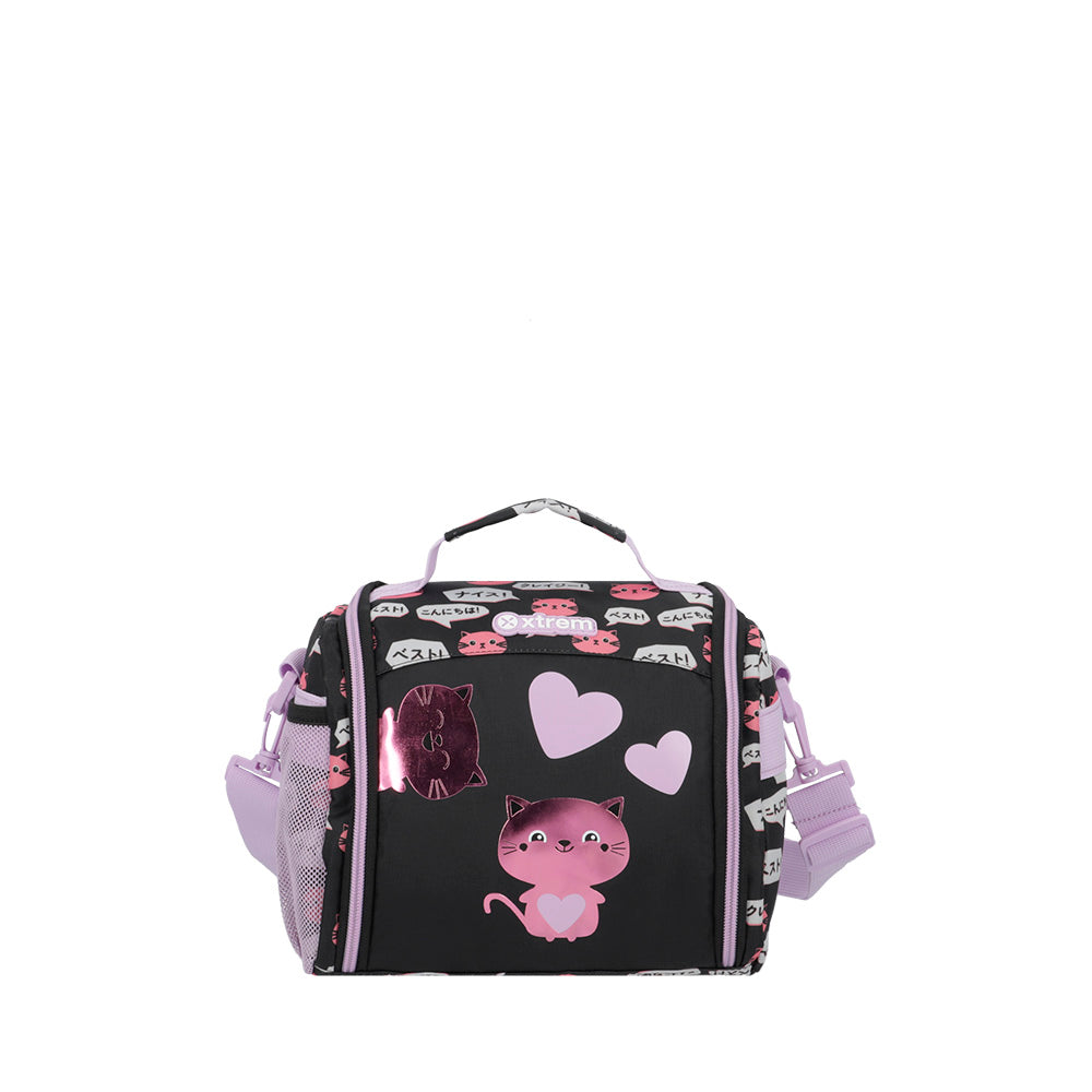 saxoline Lonchera térmica para niñas New Break Cat negra