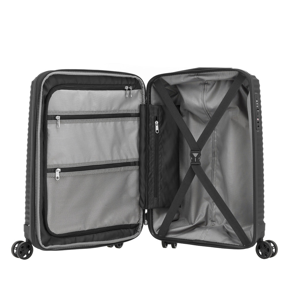 Saxoline Maleta Varro Spinner 55/20 Exp Black Cabina 35 Lts