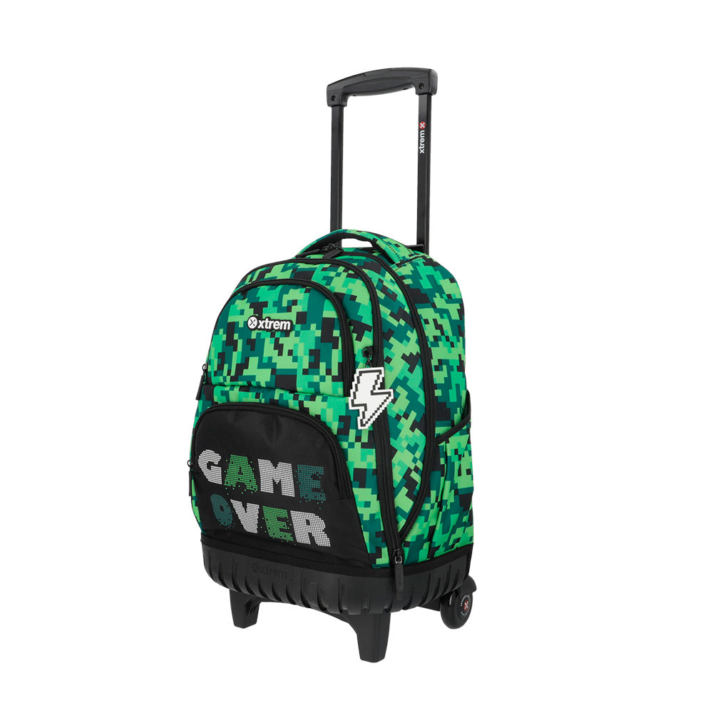 Saxoline Mochila Con Ruedas Cross 2.0 Verde Píxeles