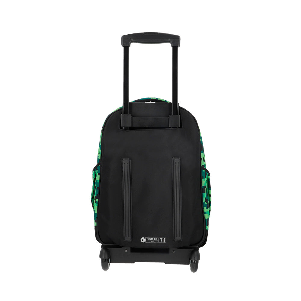 Saxoline Mochila Con Ruedas Cross 2.0 Verde Píxeles