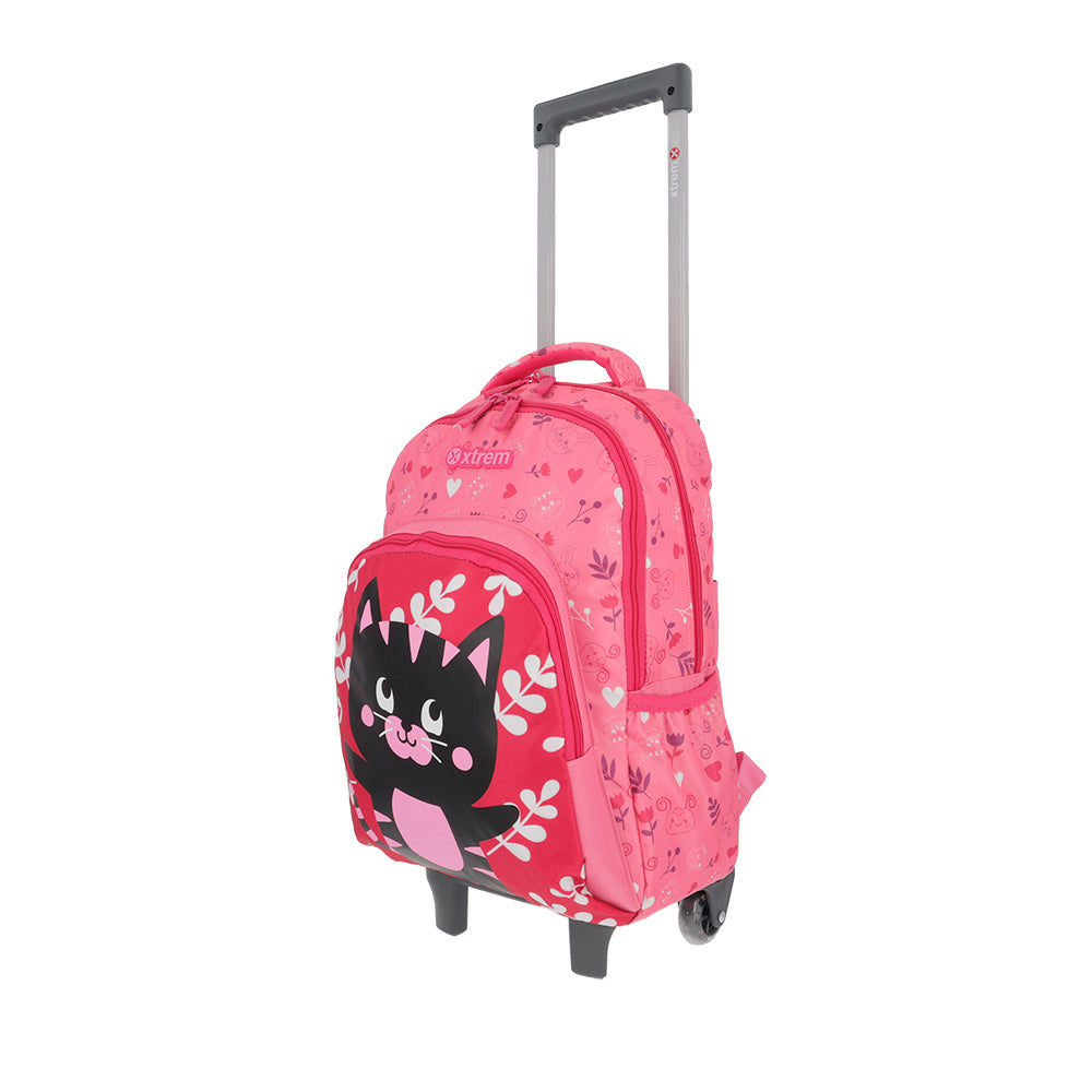 Saxoline Mochila Con Ruedas Para Niñas Lincoln Cat Rosada