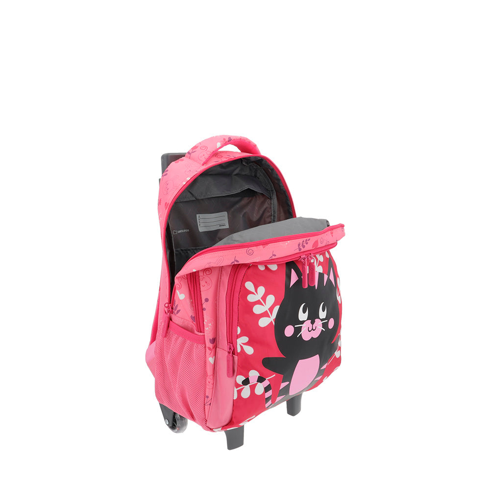 Saxoline Mochila Con Ruedas Para Niñas Lincoln Cat Rosada