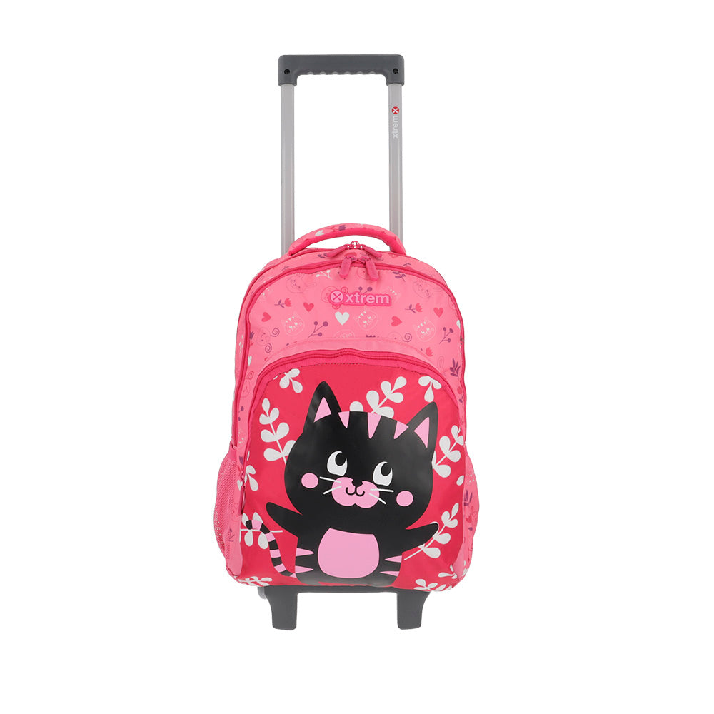 saxoline Mochila con ruedas para niñas Lincoln Cat rosada