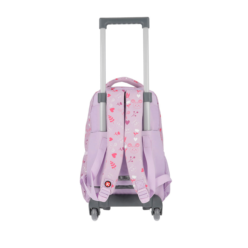 Saxoline Mochila Con Ruedas Para Niñas Lincoln Rabbit Lila