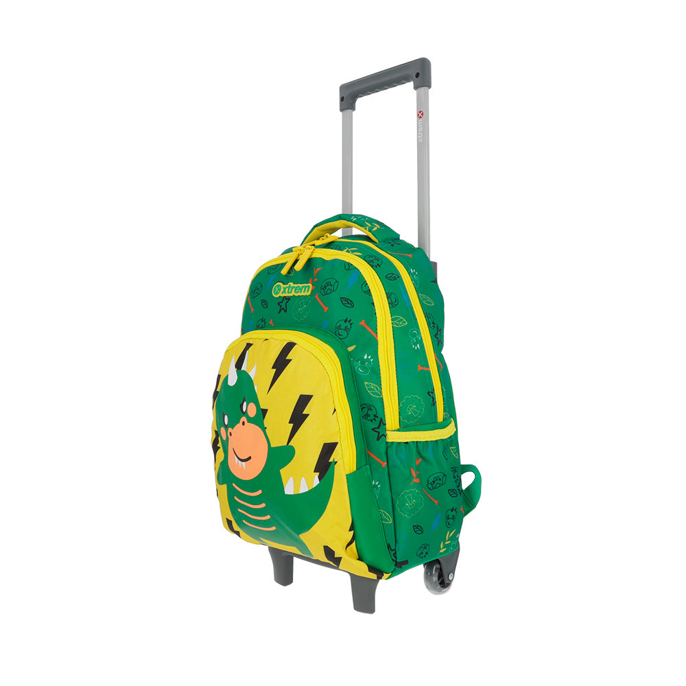 Saxoline Mochila Con Ruedas Para Niños Lincoln Dino Verde