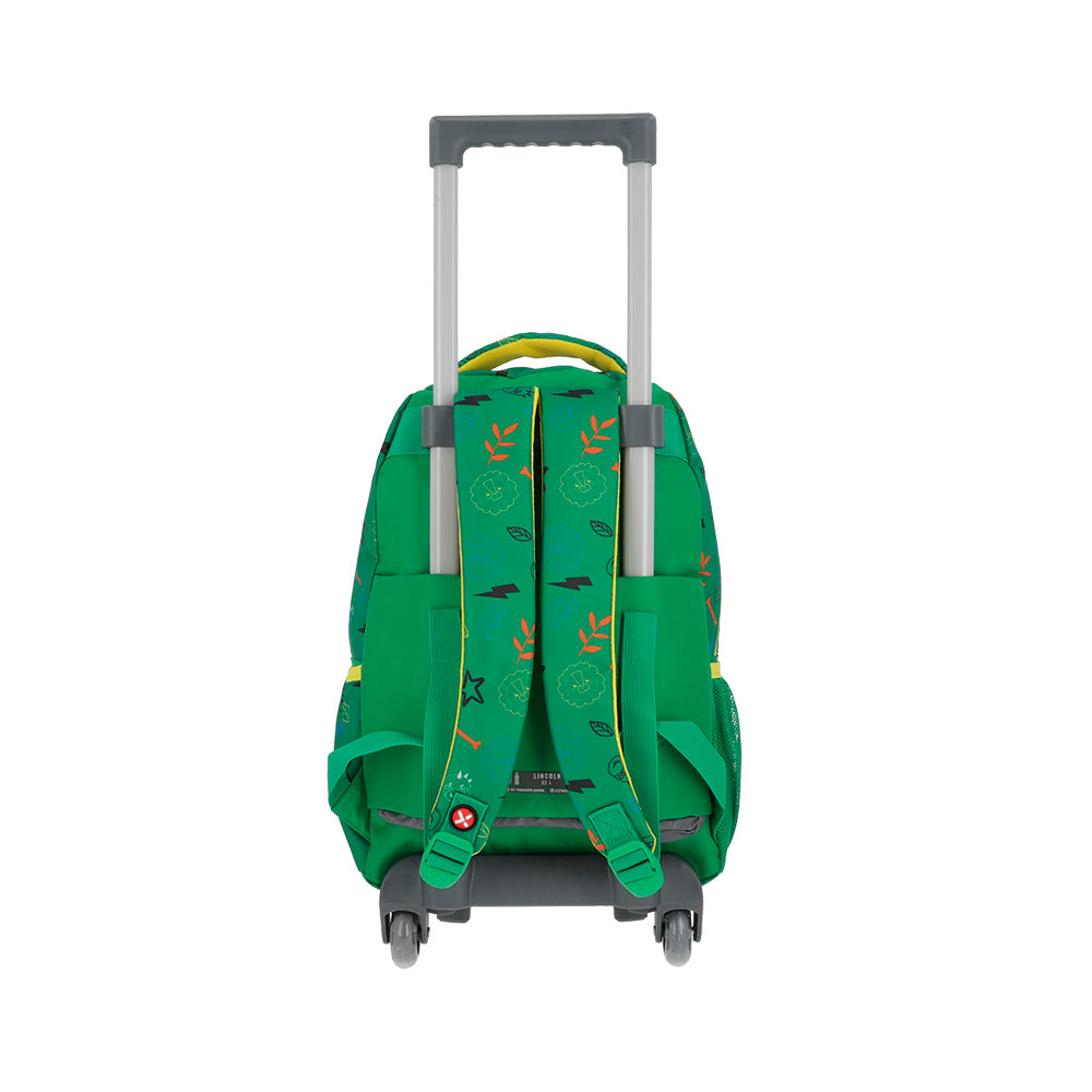 Saxoline Mochila Con Ruedas Para Niños Lincoln Dino Verde