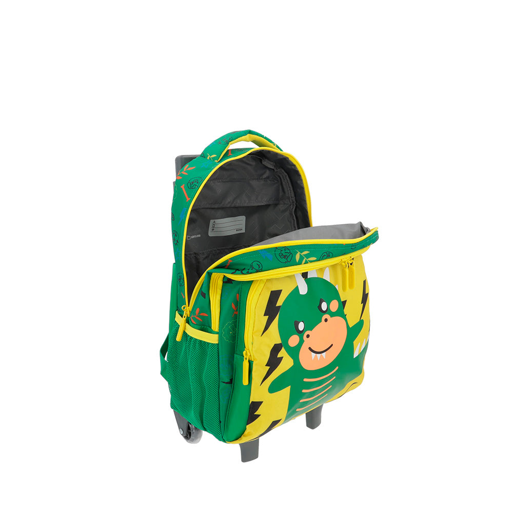 Saxoline Mochila Con Ruedas Para Niños Lincoln Dino Verde