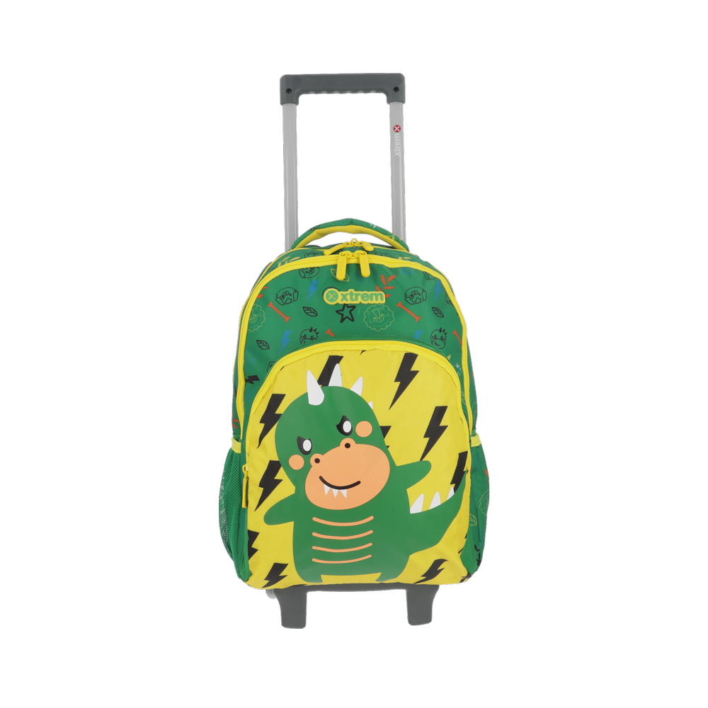 saxoline Mochila con ruedas para niños Lincoln Dino verde