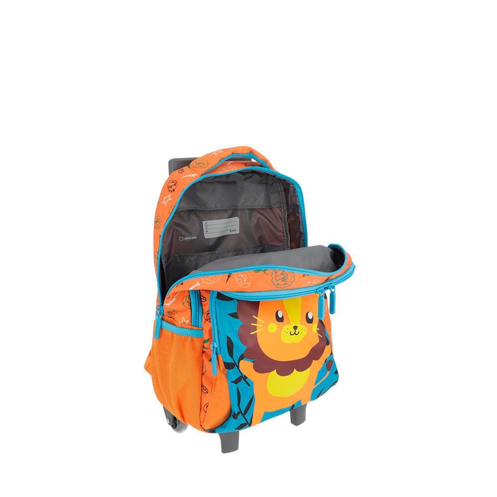 Saxoline Mochila Con Ruedas Para Niños Lincoln Lion Naranja