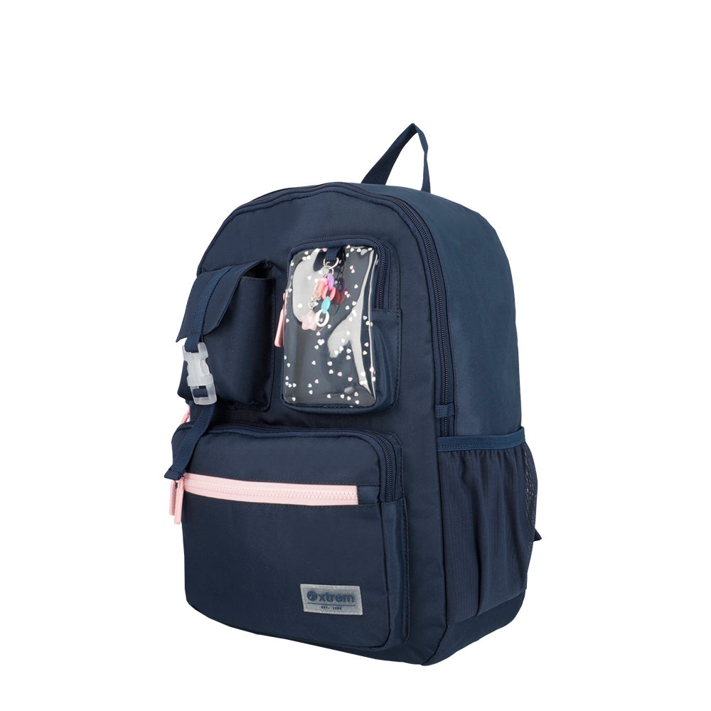 Saxoline Mochila Para Notebook 15" Cleveland Azul/rosada