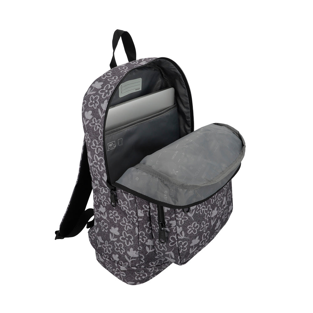 Saxoline Mochila Para Notebook 16" Everdale Negra Flores