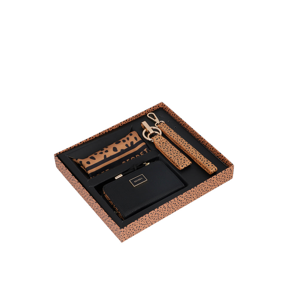 Saxoline Pack Billetera + Pañuelo + Portallaves + Pulsera Marrakech Negra