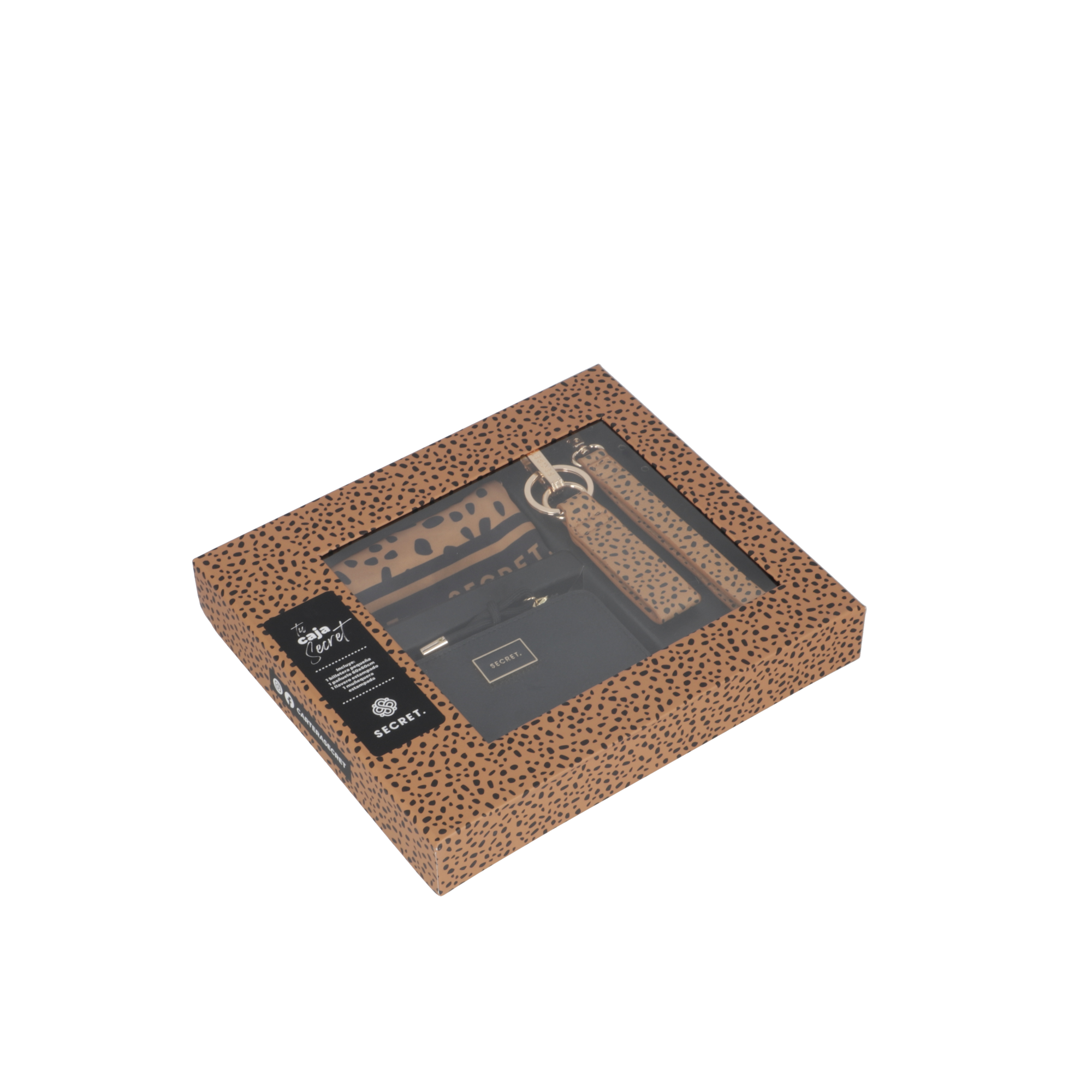 saxoline Pack billetera + pañuelo + portallaves + pulsera Marrakech negra