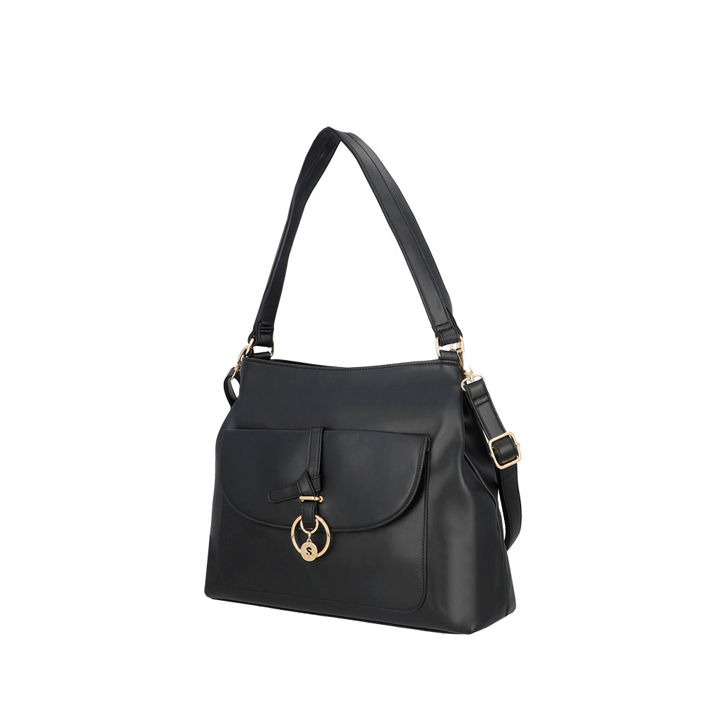 Saxoline Cartera De Hombro Mantua Negra