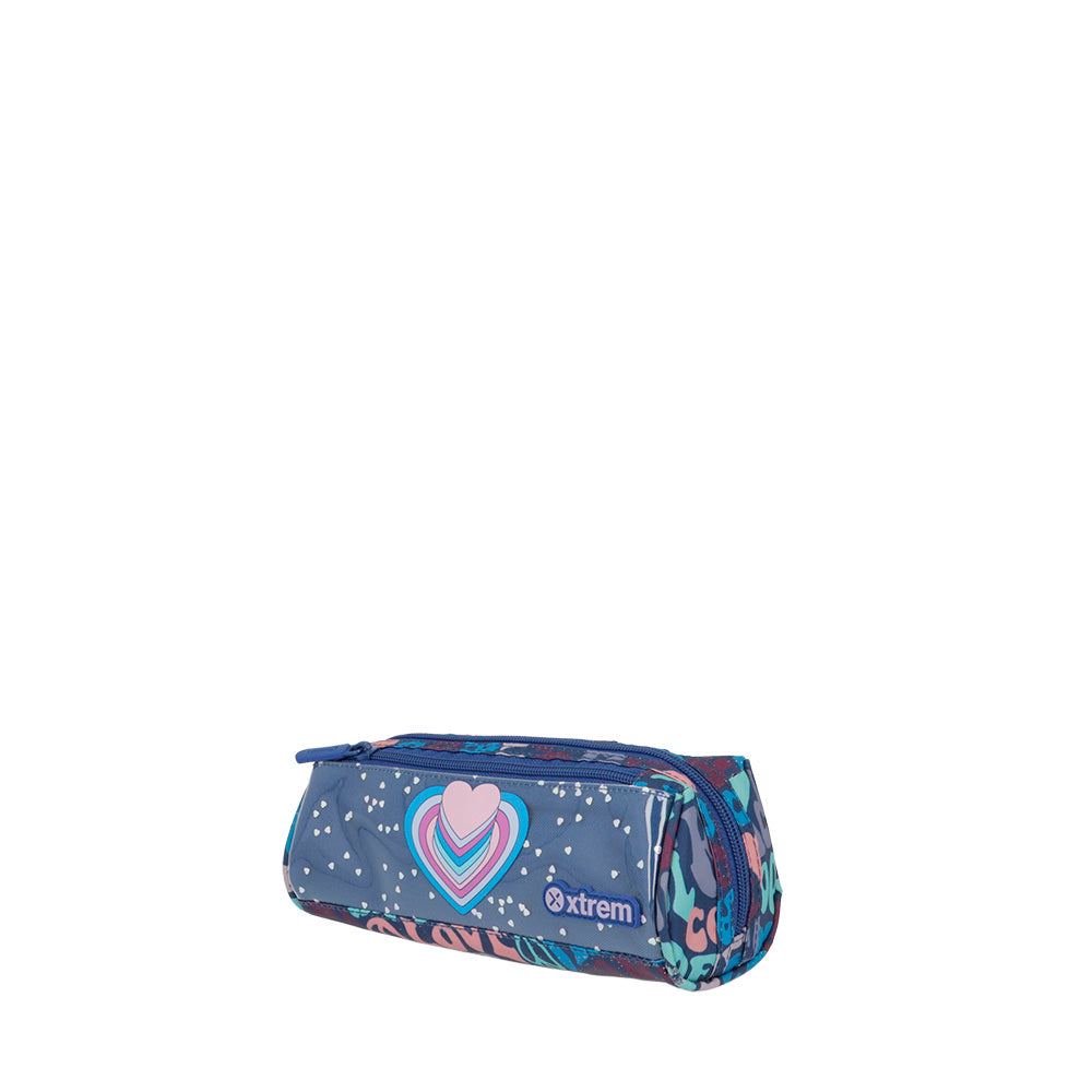 Saxoline Estuche Escolar Campbell Hearts Azul