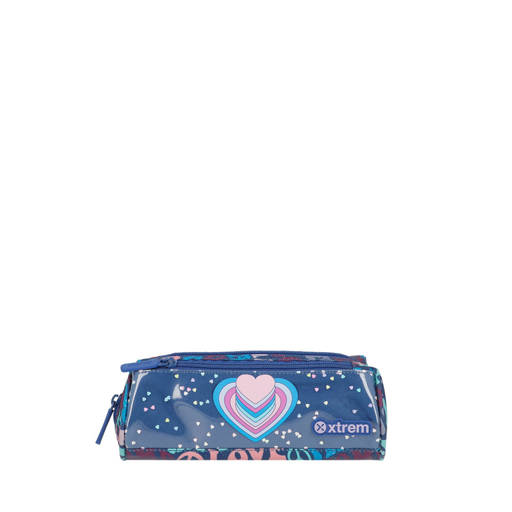 saxoline Estuche escolar Campbell Hearts azul