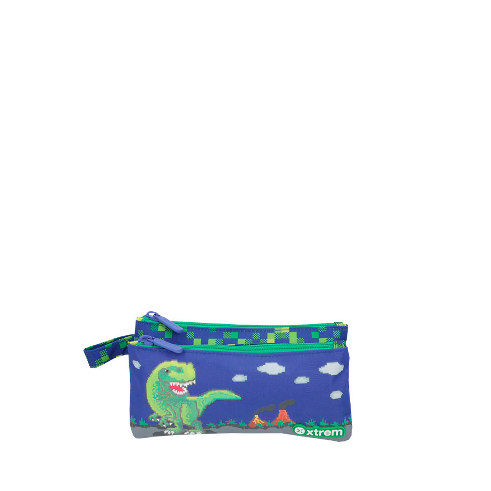 saxoline Estuche Trinity azul dino