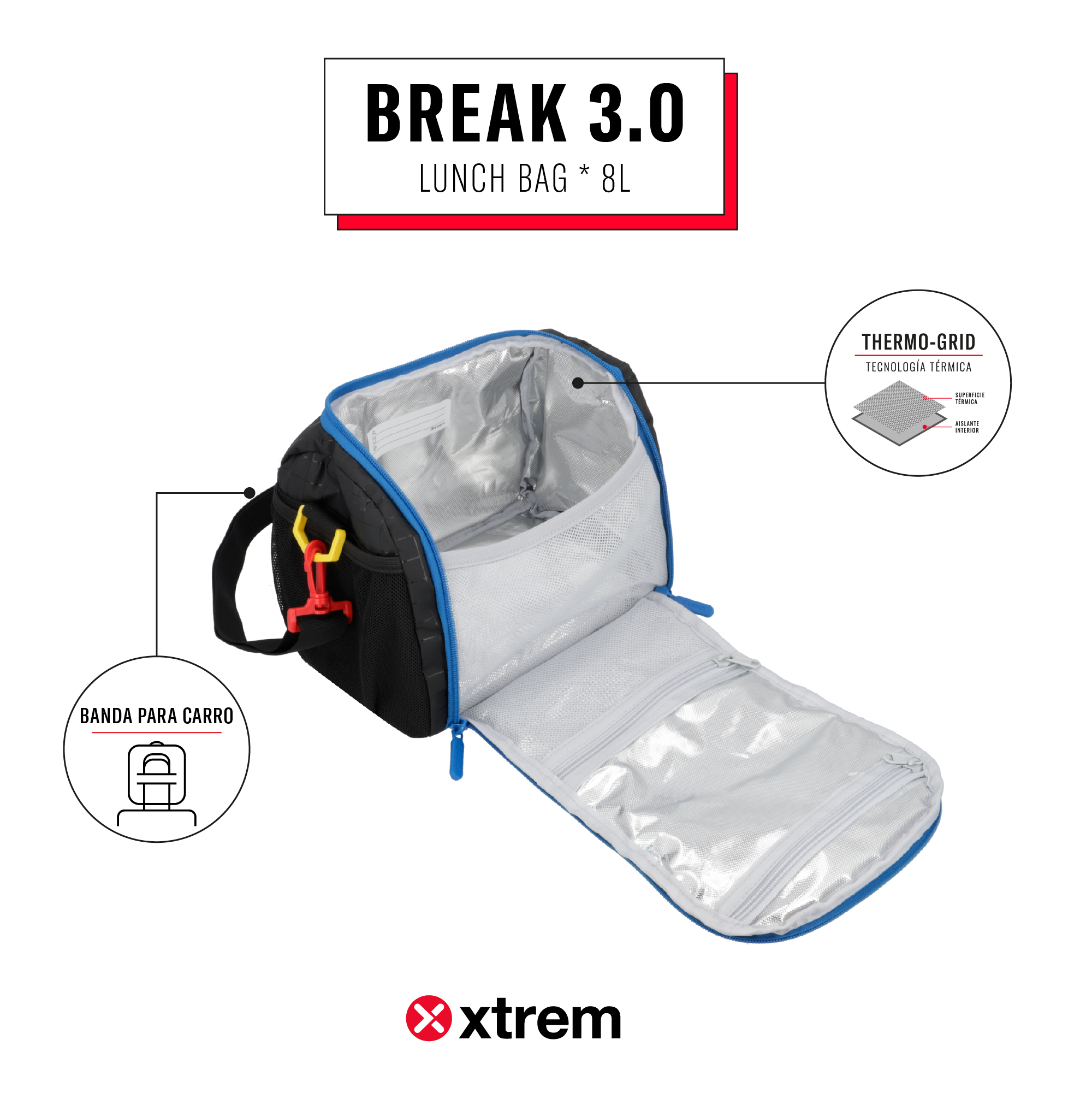 Saxoline Lonchera Térmica Break 3.0 Black Checks