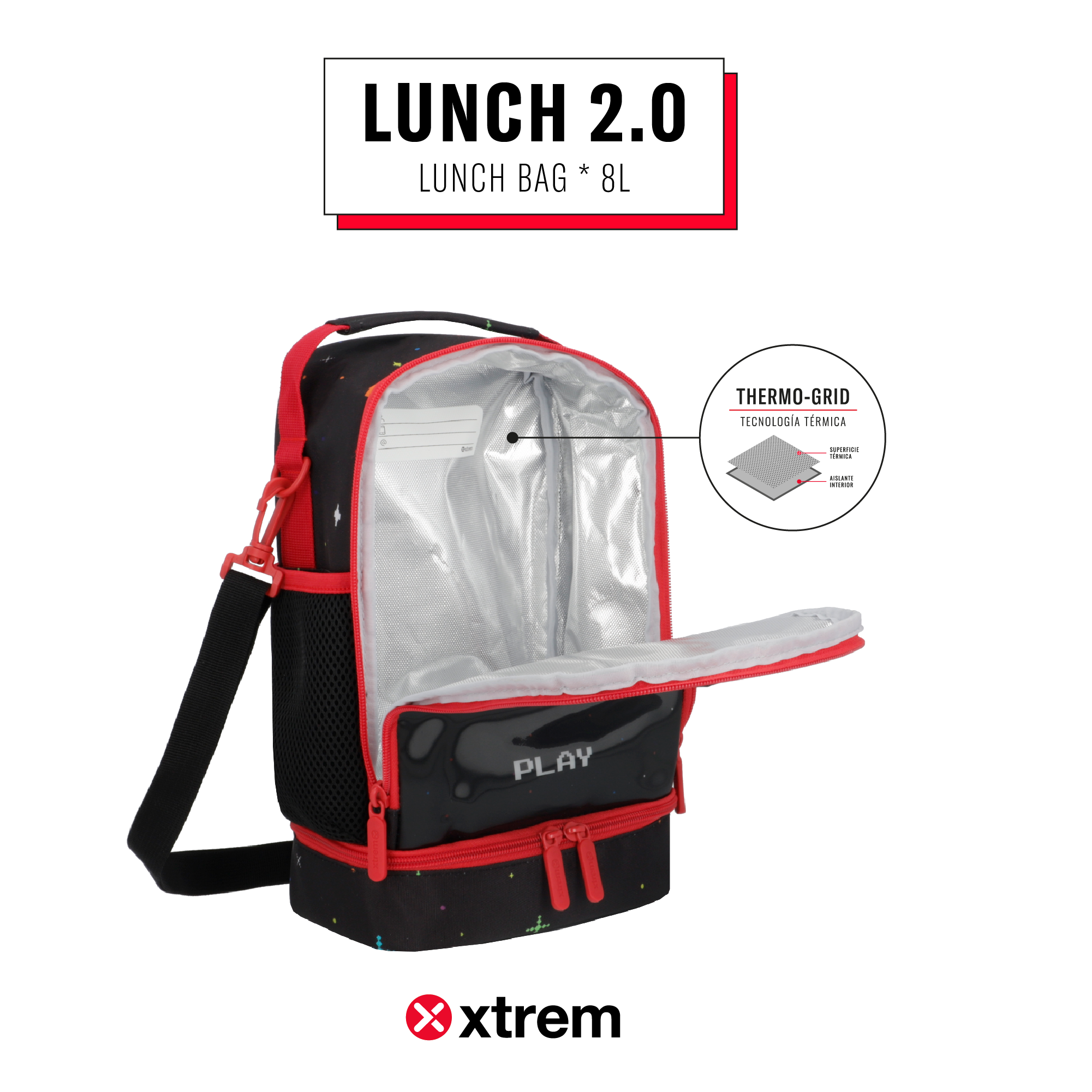 Saxoline Lonchera Térmica Lunch 2.0 Negra Gamer