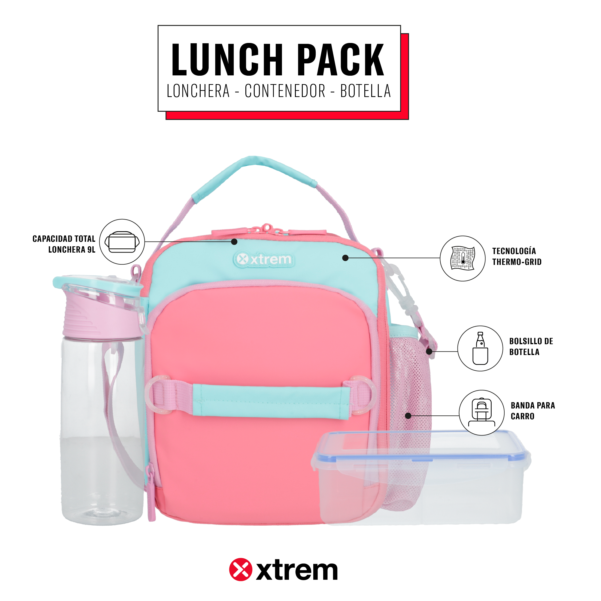 Saxoline Lonchera Térmica Lunch-Pack Multicolor