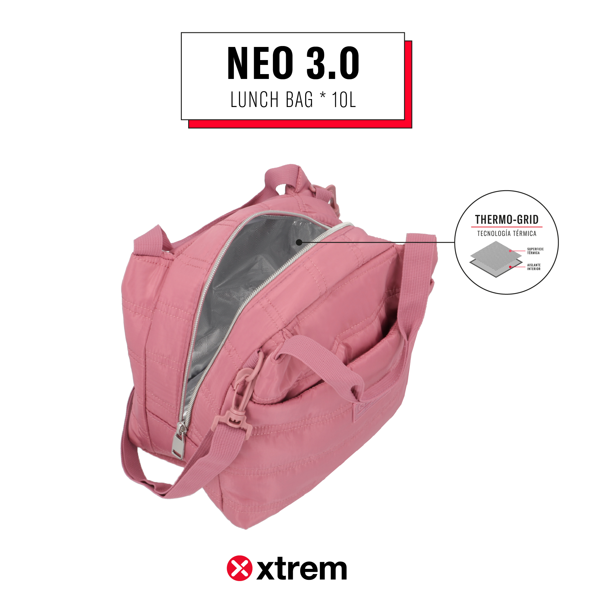 Saxoline Lonchera Térmica Neo 3.0 Rosada/plateada