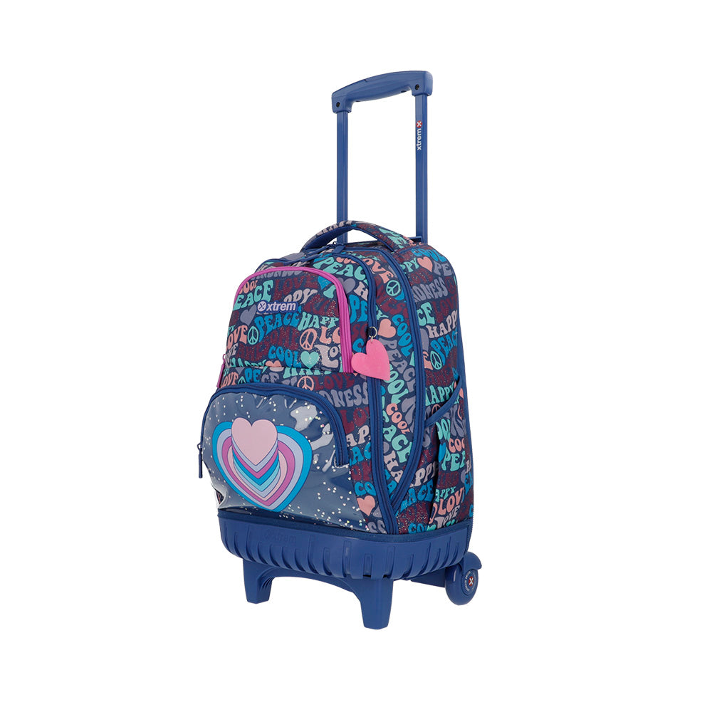 Saxoline Mochila Con Ruedas Cross 2.0 Hearts Azul