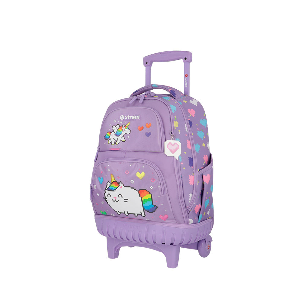 Saxoline Mochila Con Ruedas Cross 2.0 Lila Gato