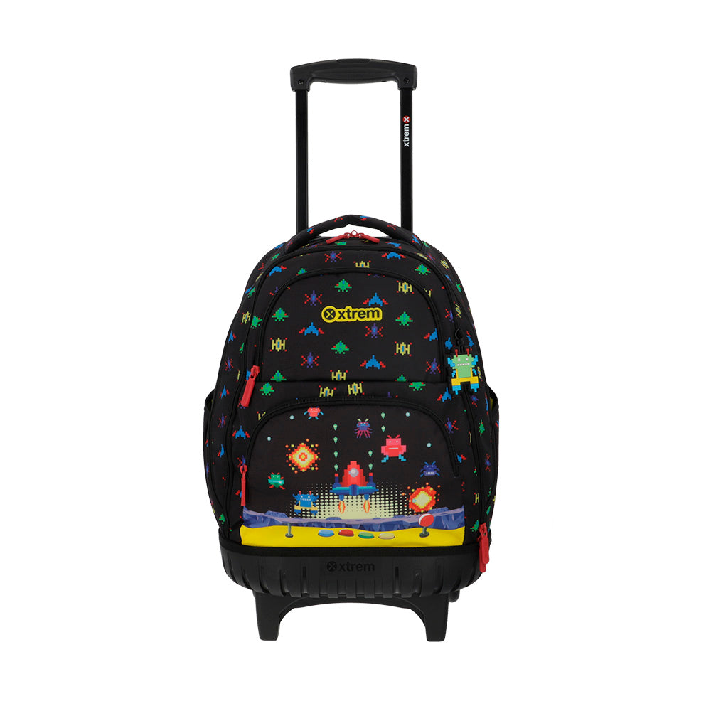 saxoline Mochila con ruedas Cross 2.0 negra arcade